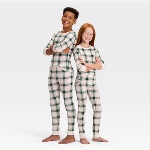 Kids' Plaid Ribbed Long Sleeve Shirt and Pant Set -